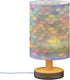 ALAZA Cute Fish Mermaid Scales Bedside Table Lamp with USB Port for Bedroom Nightstand Lamps Night Light Linen Fabric