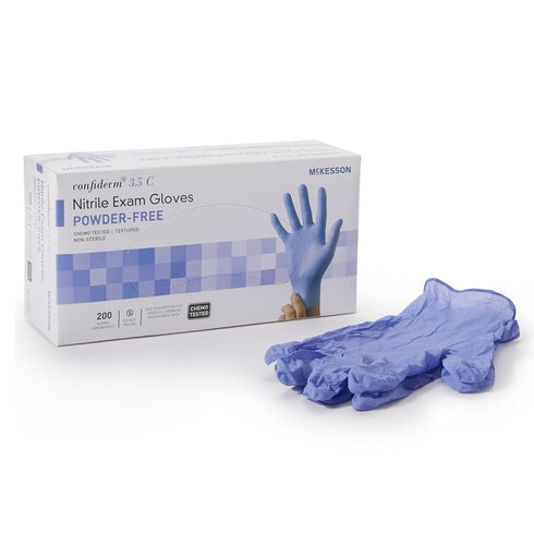 McKesson Confiderm 3.5C Nitrile Exam Gloves - Non-Sterile, Powder-Free, Blue, Large, 200 Count