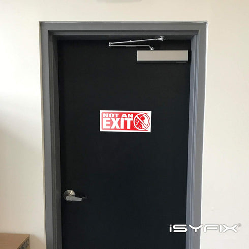 Not An Exit Signs Stickers, 3 Pack 10x4 Inch for Office & Workplace, Premium Self-Adhesive Vinyl, Indoor & Outdoor