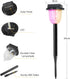 2 Pack echosari Color Changing Solar Pathway Lights, Dynamic Pattern Multicolor & Warm White Solar Lights Outdoor