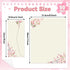 50Pcs 8.5 11 Inch Cherry Blossoms Letterhead with Envelopes Floral Cherry Blossoms Computer Paper Pink Floral