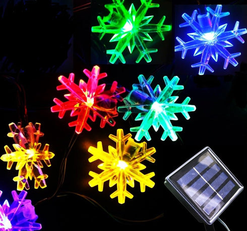 Inngree 20 30 8 Solar Christmas Lights Outdoor Waterproof Decorations Ft LED Snowflake String Fairy Lights