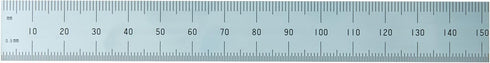 H-3412A 6" 150 mm Rigid English Metric Zero Glare Satin Chrome Stainless Steel E/M Machinist Engineer Ruler/Rule with Graduations in 1/64, 1/32, mm and .5 mm