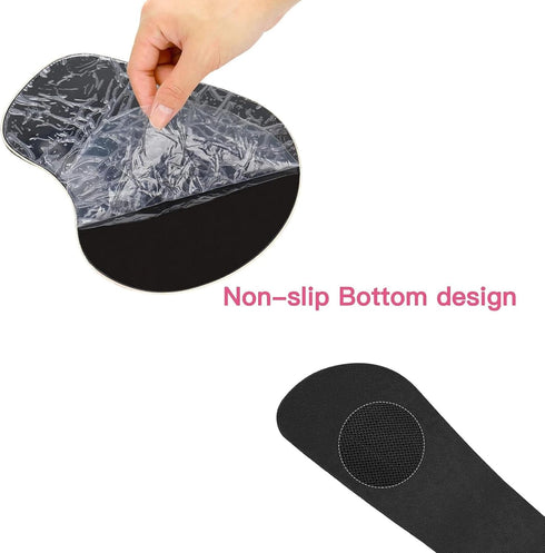 MOSISO Wrist Rest Support for Mouse Pad & Keyboard Set, Curved Peony Ergonomic Mousepad with Non-Slip Base, Blue