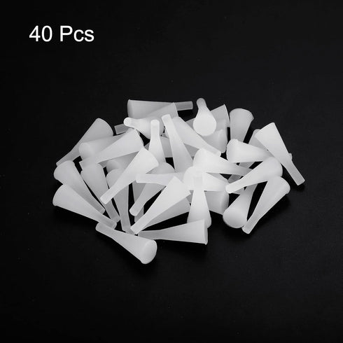 MECCANIXITY Silicone Rubber Tapered Plug - 3mm to 8mm Solid White for Laboratory Use, 40 Pieces