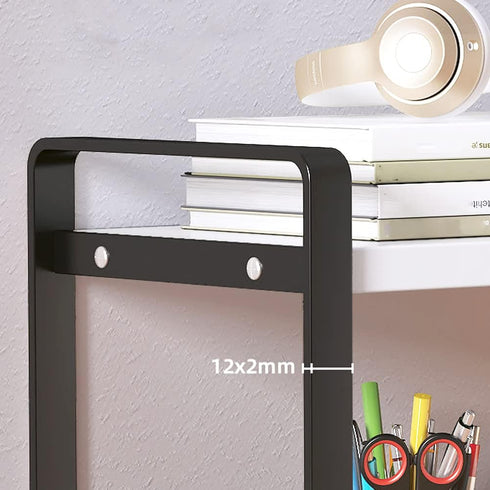 Desktop Organizer Shelf, SIDIANBAN Adjustable Office Storage Rack for Computer Desk Supplies, Black
