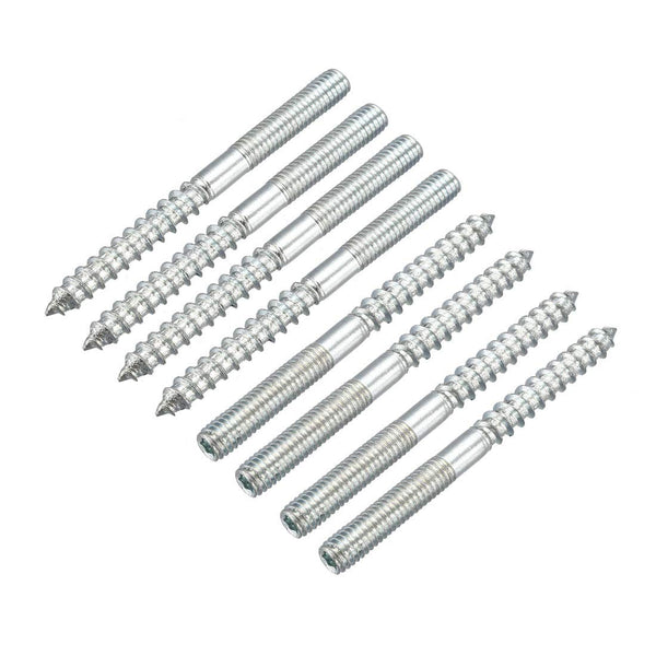 uxcell M6 Double Headed Hanger Bolts, 2-3/4" (70mm) Self-Tapping Screws for 6mm Wood Joint Furniture Legs, 8pcs