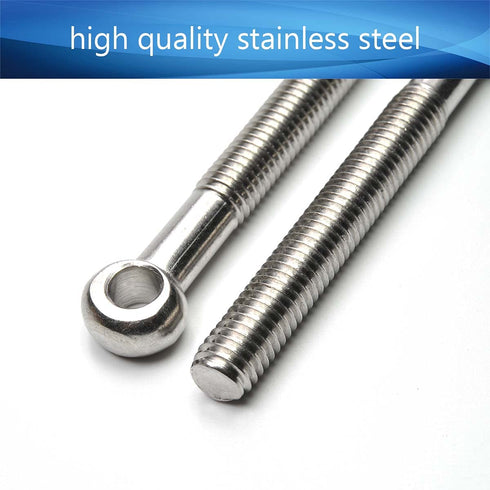 MroMax M8 x 70mm Machinery Shoulder Swing Lifting Eye Bolt, 2Pcs 304 Stainless Steel for Home Renovation