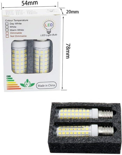 E17 Dimmable LED Bulb, 8W, 80W Halogen Equivalent, 800Lm, 6000K White, for Over Counter Microwave Ovens