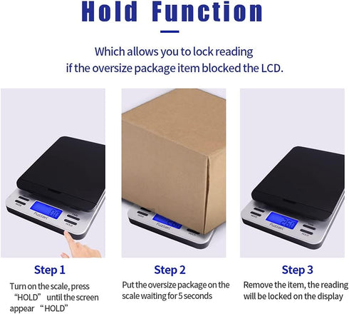 Fuzion Shipping Scale, Accurate Digital Postal Scale 86 lb/0.1 oz with Hold and Tare Function