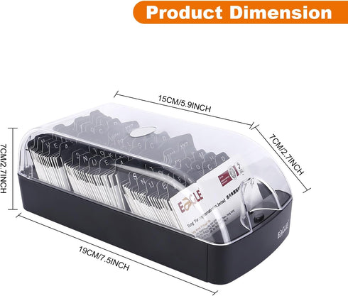 Eagle Business Card Holder, Phone Number Storage Box for Desk, Small Alphabetical Organizer with 550 Cards Capacity,