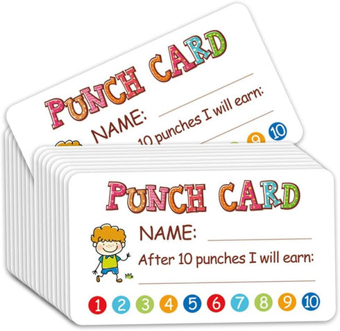 Punch Card, 100pcs Reward Incentive Cards for Teacher, Behavior Chart for Kids, Homeschool Classroom Supplies