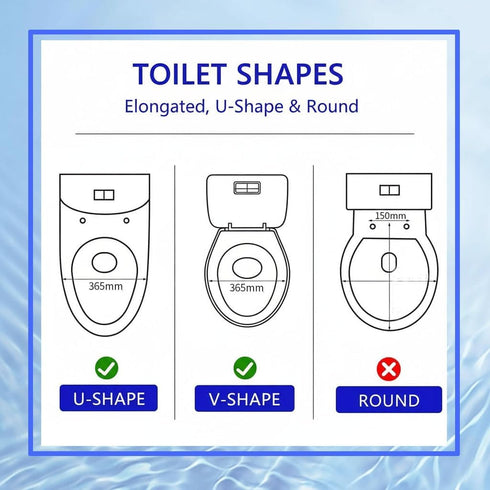MinSha 17 14 inches, D-shaped/U-shaped toilet seat, x soft close silent cover, heavy-duty PP material, quick release
