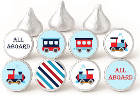 All Aboard Train Labels for Hershey Kisses Chocolates - Locomotive Candy Sticker