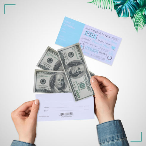 Cash Envelopes for Tithes and Offering, Pack of 100 - Tithe Offering Envelopes for Church, Fits Cash & Coins