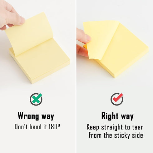 HappyHapi Sticky Notes 3x3 Inches Bulk, 36 Pack 3600 Sheets Colored Self-Stick Pads for Office, School, Home