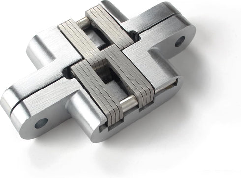 Zinc Alloy Hidden Door Hinge (0-180 Opening Angle) Hardware Accessories (Silver - Small)