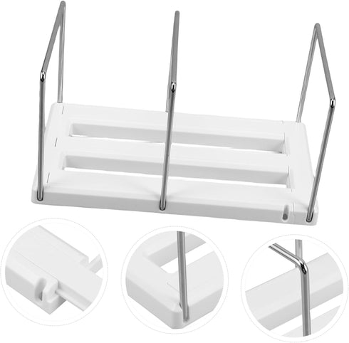 Adjustable White Expandable Bookend Stand for Office Desks and Shelves