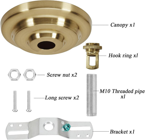5.3 Inches 5.9 Heavy Duty Light Fixture Canopy Kit Diameter & Feet Chain Ceiling Mounting Hardware for Pendant Light