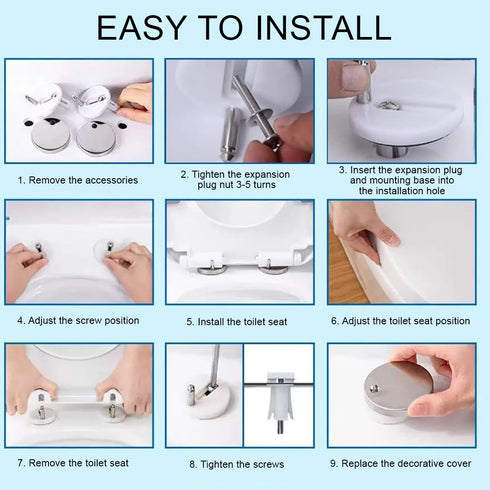LINXIU 2 Toilet Seat Hinge Bolts Kit Quick Release Top Hinge Fixings Expanding Rubber Toilet Seat Replacement Parts