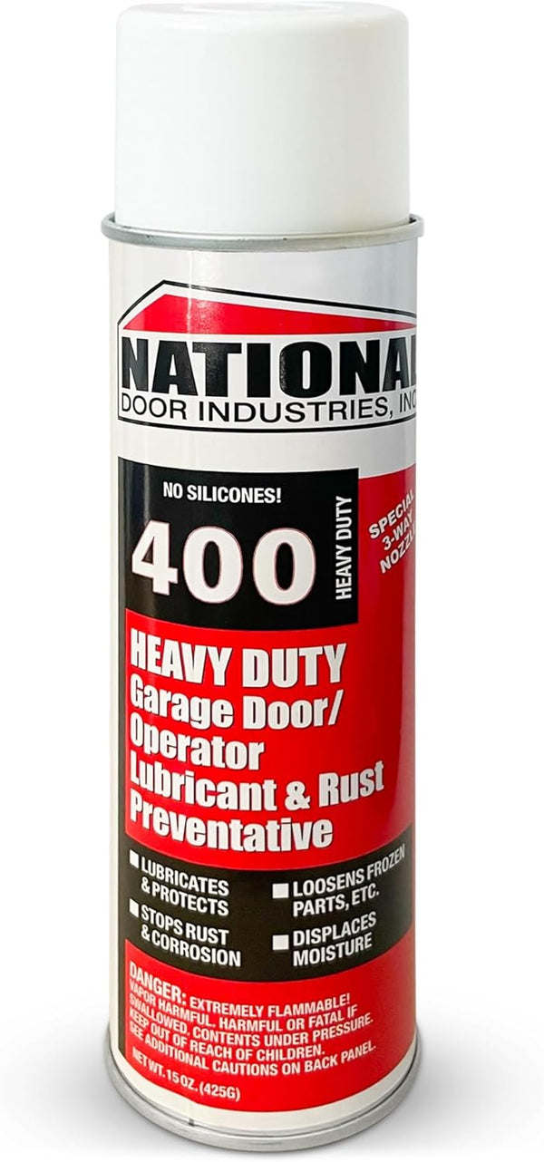 National Door Industries 400-HD Heavy-Duty Garage Door Lubricant Spray Rust Preventative with Long-Lasting Hinge &