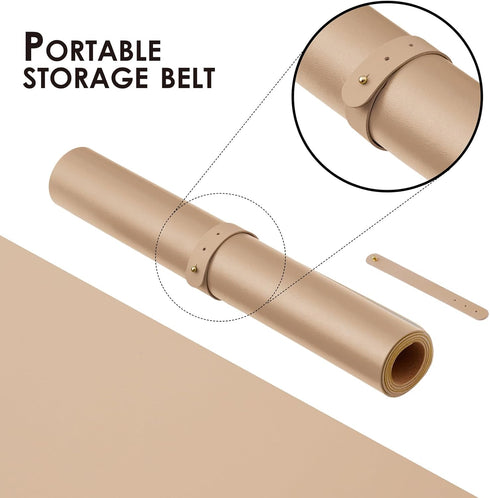 Desks(Apricot,23.6"x 13.8") Cork Desk Mat - Small Dual-Sided Desk Pad for Office and Home - Desk Organization