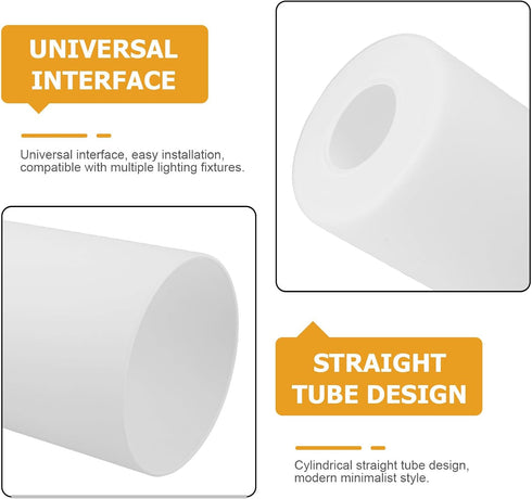 E27 7.86in 3.93in 1.65in UKCOCO Frosted Glass Lamp Shade: Cylinder Lampshade Replacement Height, Diameter, Fitter White