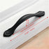 Suojim 10Pcs Closet Kitchen(96mm) Pulls Handles Black Aluminum Alloy Bedside Table Handle Minimalist Cabinet Pulls