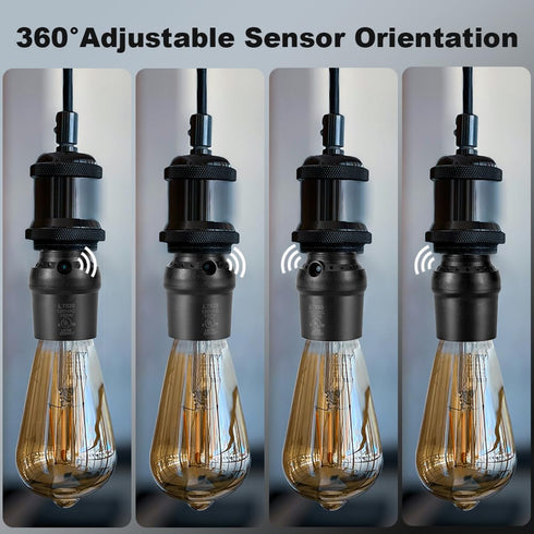 Mighmia E26 E27 Bulb Bulb 2 Pack Light Sensor Socket, Dusk to Dawn Sensor Socket, Light Socket for Light Fixtures, Base