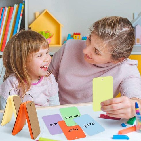 Blank Index Cards Ring Flashcards, 400Pcs Colored Cardstock 2.2"x3.5" Note Cards for School Learning and Office Supplies