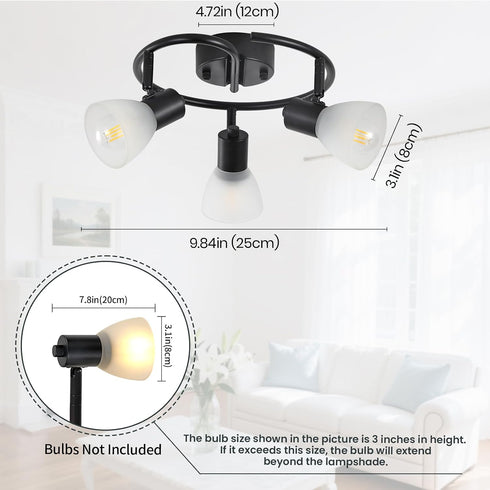 3-Light KEESFU Kitchen Flush Mount Ceiling LightModern Round Track Lighting FixturesDirectional Ceiling Spot Light