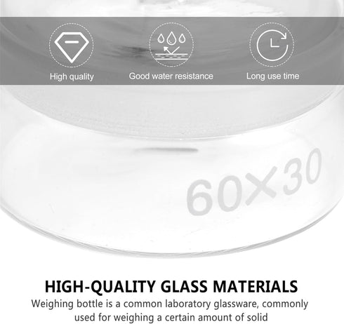 Hemobllo 1pc Glass Weighing Bottle Specific Gravity Laboratory Equipment Sealing Bottle