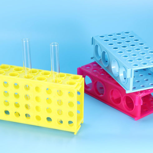 PATIKIL 80 Wells Tube Rack, 1 Pcs Four Panel Vial Rack for Microcentrifuge Tubes 0.5/1.5/2/10/15/50ml, Yellow