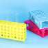 PATIKIL 80 Wells Tube Rack - 2 Pcs Vial Rack for Microcentrifuge Tubes 0.5/1.5/2/10/15/50ml, Yellow