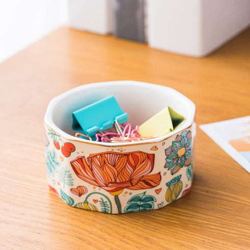 Ceramic Paper Clip Holder - Paper Clip Dispenser Organizer for Desk, Cute Office Binder Clip Holder, Bobby Pin Holder