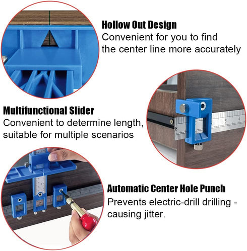 King&Charles Cabinet Hardware Jig, Automatic Center Punch, Template Tool for Handles and Pulls on Cabinets
