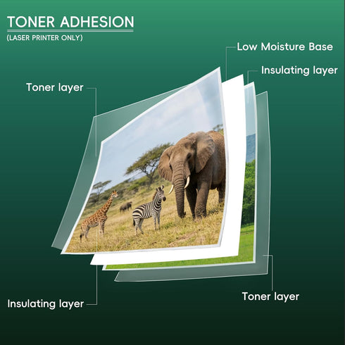 8.5x11 In,200 200GSM/52LB Laser Photo Paper Sheets Semi Gloss Double Sided High-Heat Resistant Smudge Proof