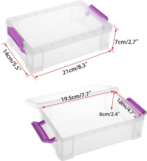 BTSKY 4 Pack Extra Large Capacity Storage Box for Pencils, Stackable Translucent Clear Desk Organizer for Office