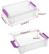 BTSKY 4 Pack Extra Large Capacity Storage Box for Pencils, Stackable Translucent Clear Desk Organizer for Office