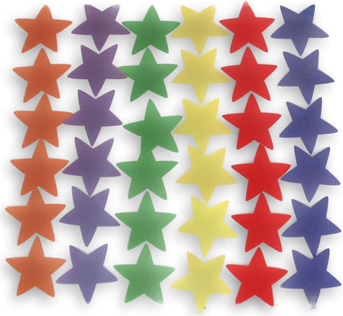 Star Cutouts Bulletin Board Accents, 36 Pieces, Red, Blue, Yellow, Green, Purple, Orange, 6 x 6 Inches