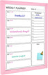 Dry Erase White Board Weekly Calendar Board, 18“x24" Solid Wood Pink Framed Message Board for Office