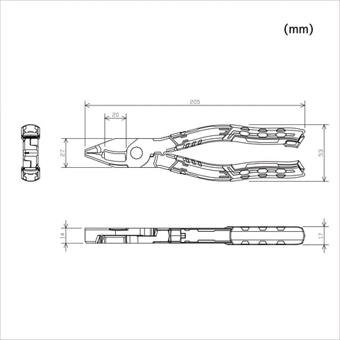 8.5" 0.1-0.37 inch (3-9.5 mm) ENGINEER Shearing Linesman Pliers Cable/Wire Cutter Blades for Electrician Work, Screw