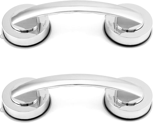 2 Pack QWORK Glass Door Suction Handle, Shower Grab Bars Suction Handle, Non-Porous Absorption Handles for Cabinet