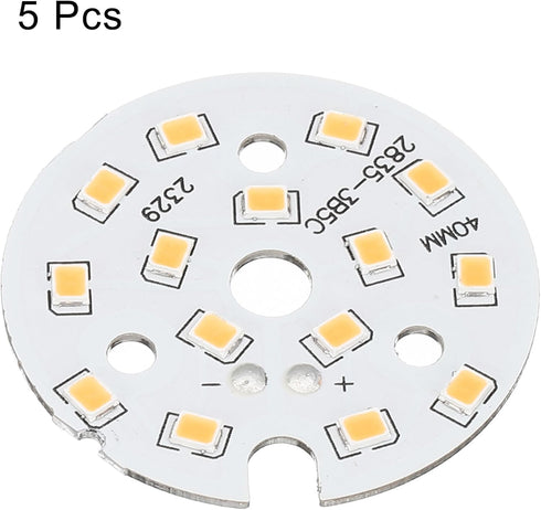 5W 120lm 3000-3200K 40mm 15-17VDC Bulb 5Pcs MECCANIXITY COB LED Light Chip Bead Energy Saving for Spotlight Floodlight
