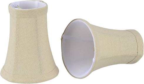 Aspen Creative 30012-2A, Bell Clip-On Chandelier Lamp Shade, Butter Crme, 2-1/2" Top x 4"