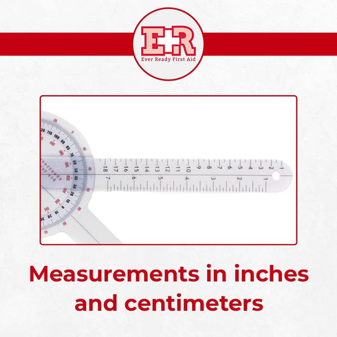 Ever Ready First Aid Plastic 12 Goniometer 360 Degree ISOM 2 Pack for Measurement