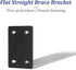 8Pcs Flat Straight Brace Brackets, Stainless Steel, Black Fixing Mending Joining Plates for Furniture Repair