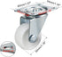 uxcell Swivel Caster Wheels, 1.2" Polypropylene with 360 Degree Top Plate, Pack of 8
