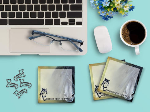 Butler in the Home Sticky Notes 12 Pack, 3"x3", 50 Sheets/Pad, Horses Keep Me Stable, Cute Funny Memo Pads