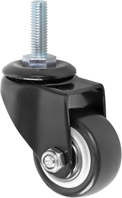 GXYY 1.5 Inch Swivel Caster Wheels PU, 360 Degree Threaded Stem, 330lb Capacity, Pack of 4